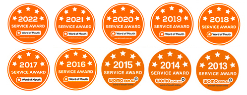 WOMO reviews badge